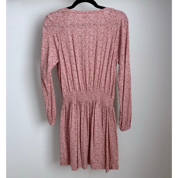 Faherty Montara Dress Size Medium Mauve Leaf Floral Feminine Vacation Casual - Picture 4 of 10